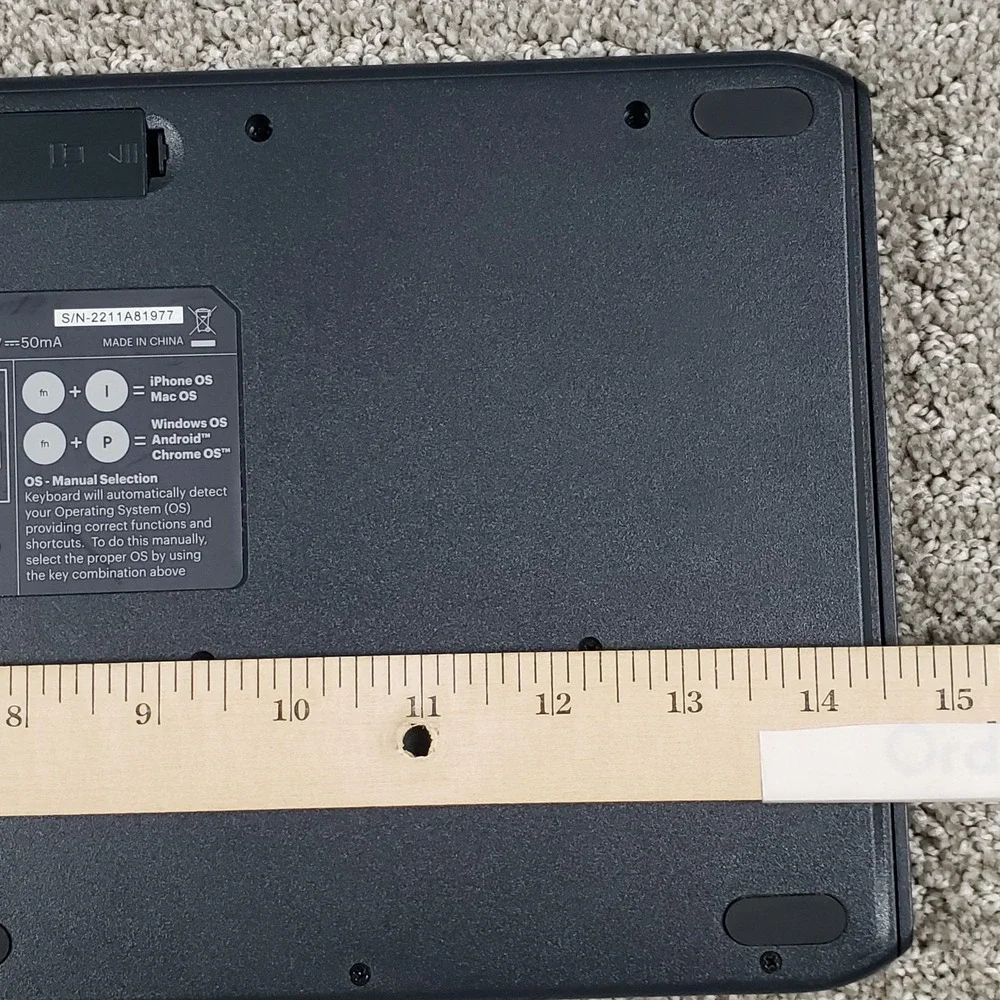 onn. Bluetooth Keyboard Black Yellow Cradle Multi-Device M 100074483 Tested Work